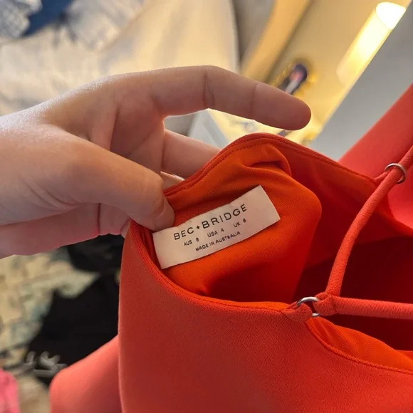 bec + bridge Vibrant Orange Mini Dress - Picture 3 of 3